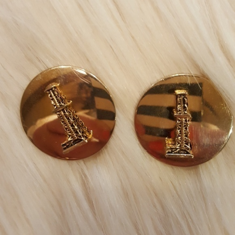CORO VINTAGE OILWELL CLIP EARRINGS